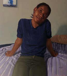 Painting, Regardless I will be Here - 21st Century, Contemporary, Figurative, Women, Love, Obeka Simon