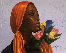 Painting, On Your Tomb They Won't Smell Nice - 21st Century, Contemporary, Floral, Women, Obeka Simon