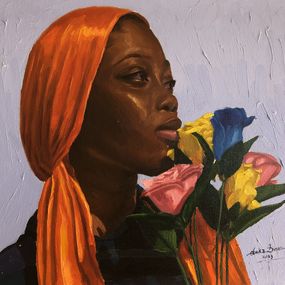Painting, On Your Tomb They Won't Smell Nice - 21st Century, Contemporary, Floral, Women, Obeka Simon