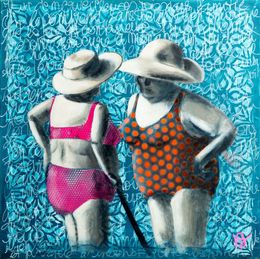 Painting, Les copines à la plage, Véronique Baleste