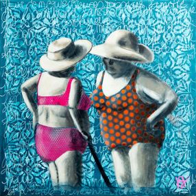 Gemälde, Les copines à la plage, Véronique Baleste