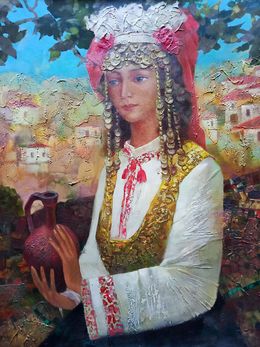 Painting, Bulgarian girl, Anatoly Tarabanov