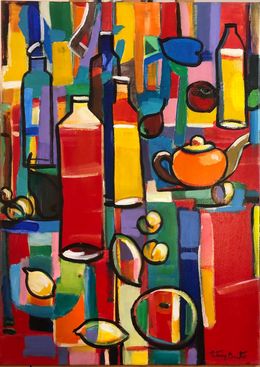 Painting, Nature rouge, Brito Esteves