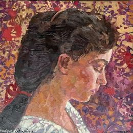 Gemälde, Red ribbon, Nadezda Stupina