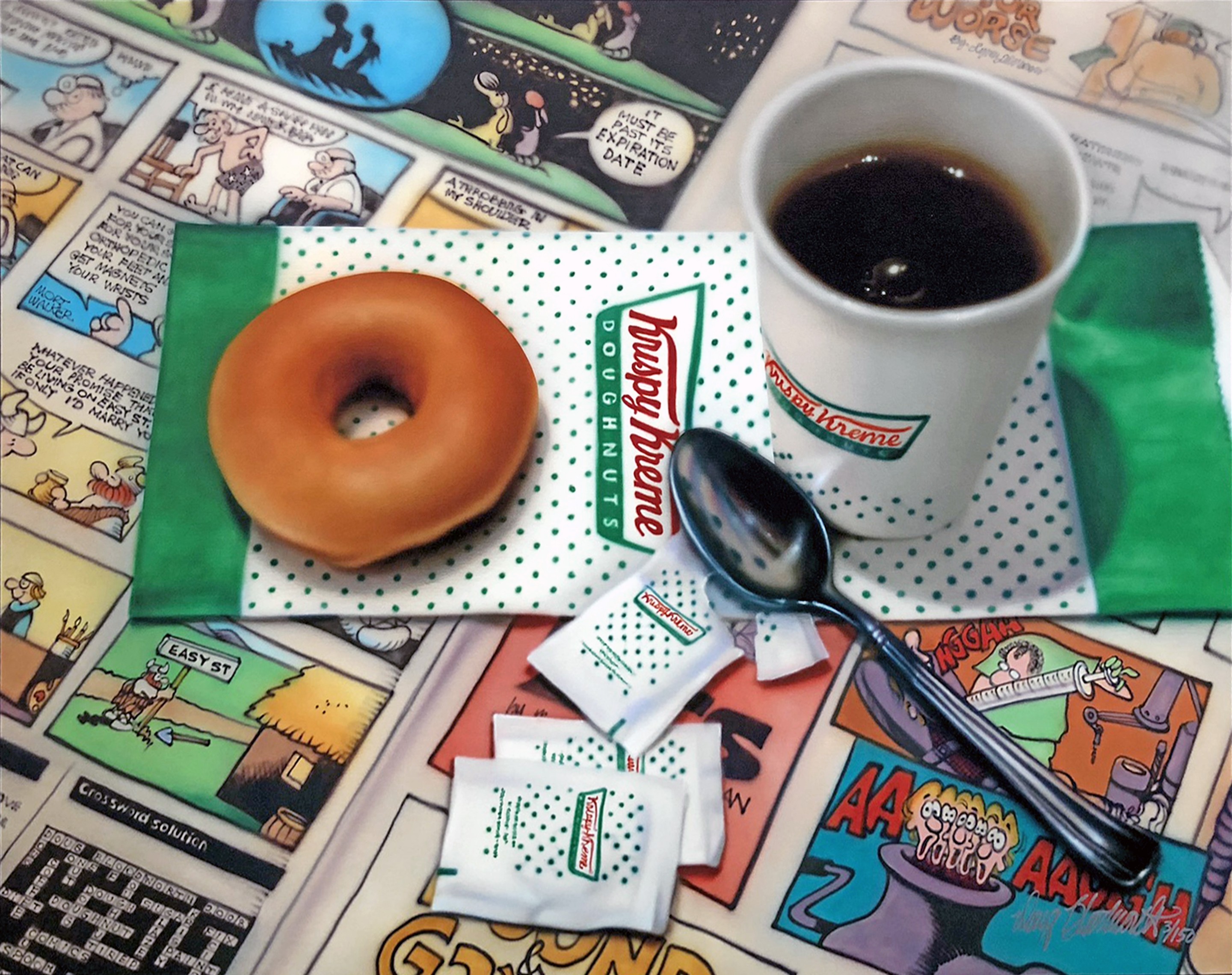 Doug Bloodworth, Krispy Kreme (large signed giclee on canvas) Doug Bloodworth, Krispy Kreme (large signed giclee on canvas)