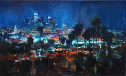 Painting, Los Angeles night lights, Serhii Cherniakovskyi