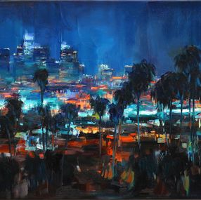 Painting, Los Angeles night lights, Serhii Cherniakovskyi