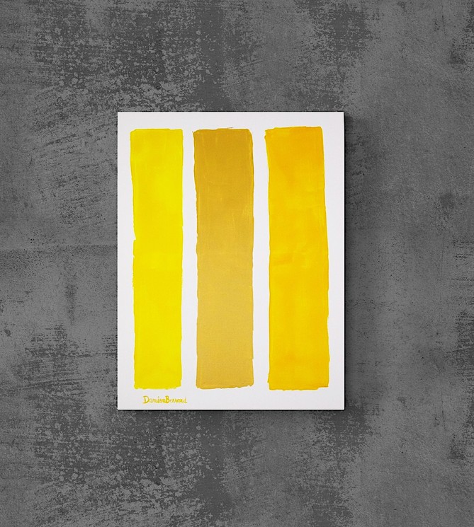 Damien Berrard, Color lines, yellow, Painting on canvas