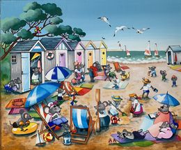Painting, Les souris sur la plage, Charlotte Lachapelle