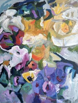 Peinture, Etherial Pansy Gardens, Olga McNamara