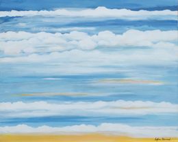 Peinture, Entre ciel et terre - Paysage nuageux, Sophie Penicaud