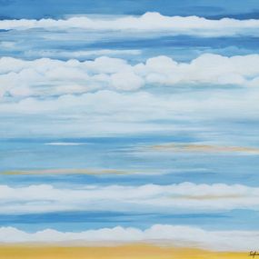 Painting, Entre ciel et terre - Paysage nuageux, Sophie Penicaud
