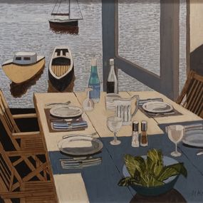 Peinture, View from a Restaurant II, Mike Hall