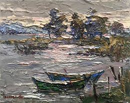 Painting, Evening on the shore, Oksana Ivanyuk