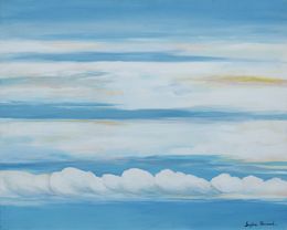 Painting, Rivages à l'horizon - Paysage nuageux, Sophie Penicaud