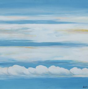 Painting, Rivages à l'horizon - Paysage nuageux, Sophie Penicaud