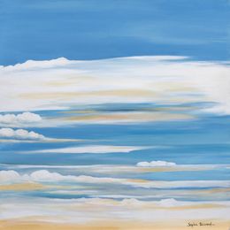 Painting, Ciel polaire - Paysage nuageux, Sophie Penicaud