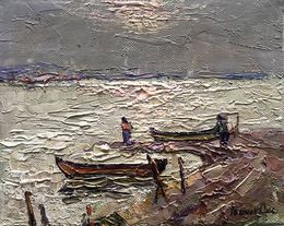 Gemälde, Boat dock, Oksana Ivanyuk
