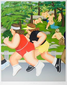 Print, Women Running, Beryl Cook