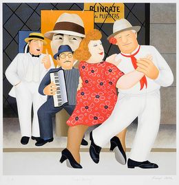 Print, Tango Busking, Beryl Cook