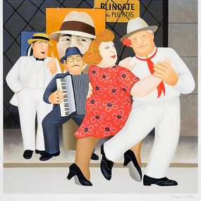 Print, Tango Busking, Beryl Cook