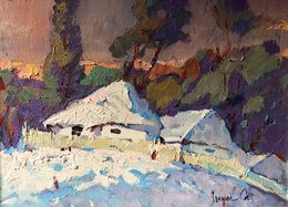 Gemälde, Winter evening, Ivanyuk Oleksiy
