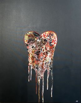 Gemälde, Red heart, Otto R
