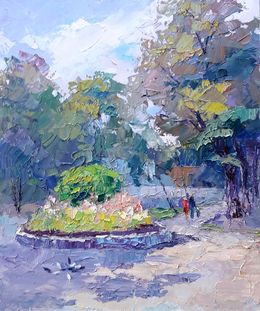 Painting, Flowerbed fountain, Boris Serdyuk