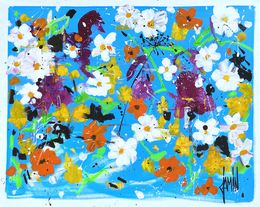 Gemälde, Le ciel bleu et des fleurs, David Jamin