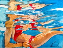 Painting, Reflet rouge (Etude), Maude Ovize