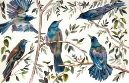Painting, Grackles No. 2, Elizabeth Becker