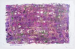 Gemälde, Déchirures II, purple, Damien Berrard