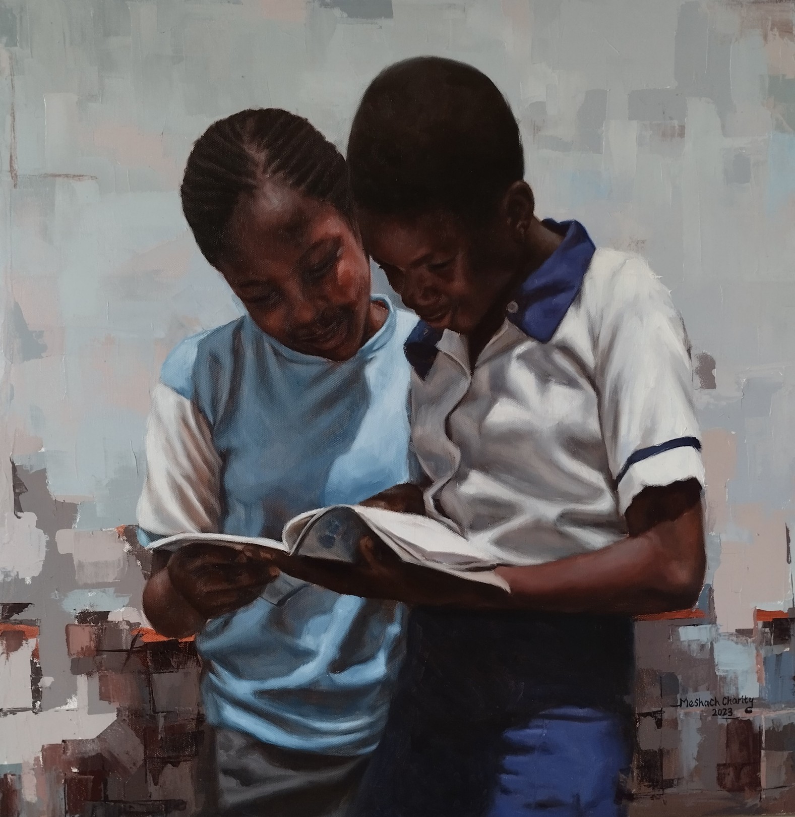 Meshach Charity, Today's Leader - 21st Century, Contemporary, Figurative Portrait, School Uniform Meshach Charity, Today's Leader - 21st Century, Contemporary, Figurative Portrait, School Uniform