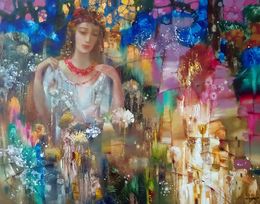 Painting, Red beads, Anatoly Tarabanov