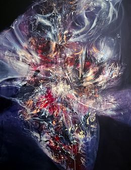 Painting, Very large size Incandescent oneiric flowers, Ovidiu Kloska