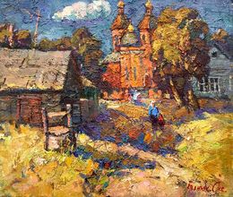 Painting, Evening in the village, Oksana Ivanyuk