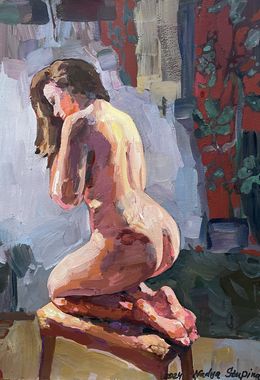 Gemälde, Model in the studio, Nadezda Stupina