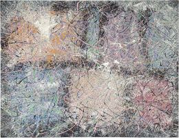 Painting, Abstract squares summer dreaming (Stretched), Nadin Antoniuk