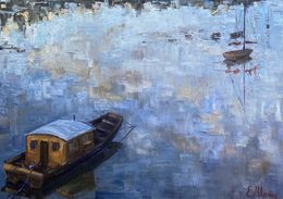 Painting, Evening on the river, Genia Sheyn