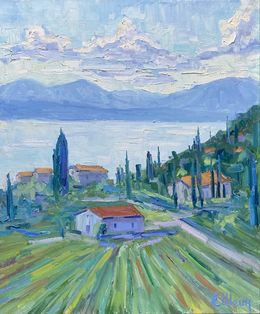 Painting, Summer evening on Lake Garda, Genia Sheyn