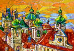 Gemälde, The Sun Above The Golden Town, Delyafruz Bagirova