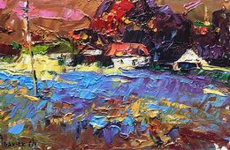 Painting, Evening in the village, Ivanyuk Oleksiy
