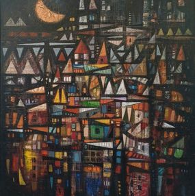 Gemälde, City of Night Lights, Aram Sevoyan
