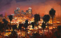 Painting, Los Angeles night lights, Serhii Cherniakovskyi