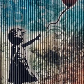 Print, La fille au ballon street art 2, Brain Roy