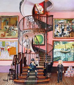 Gemälde, Vincent, Pablo, René and Andy meet Degas, Renoir, Van Gogh, Monet, Picasso, Magritte and Warhol, Gully