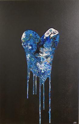 Gemälde, Blue heart, Otto R