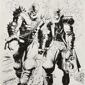 Fine Art Drawings, Planche Originale Ghost Rider : Heaven's on Fire #3 page 7 Splash Page, Roland Boschi