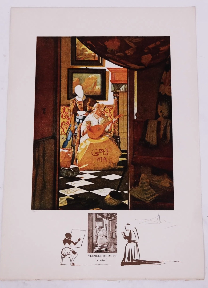 Salvador Dali, La Lettre from Vermeer Salvador Dali, La Lettre from Vermeer