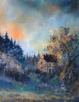 Painting, Old house in the wood, Pol Ledent